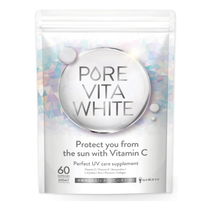 悩み解決ラボ ピュアビタホワイト 30日分 ビタミンC 美容サポート成分21種贅沢配合 ビタミン コラーゲン プラセンタ 11種の無添加 栄養機能食品 国内製造