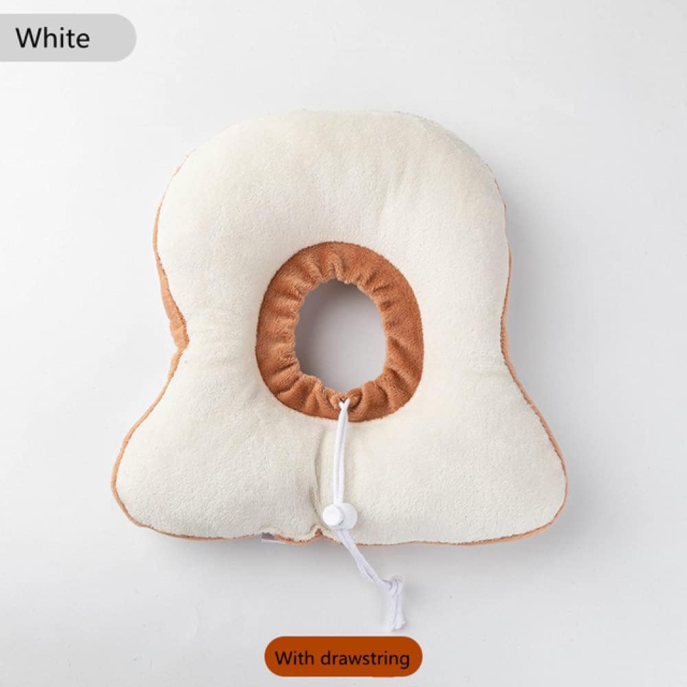 調節可能なソフトコットン犬猫の首輪パンの形犬と猫のためのペットの首輪リング首輪、白調節可能