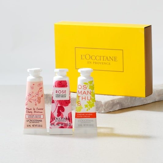 ロクシタン(L'OCCITANE) ミニハンドクリームトリオ (チェリーブロッサム、ローズ、オスマンサス) 3本セット プチギフト 誕生日 プレゼント ギフト 女性 男性 人気 送別