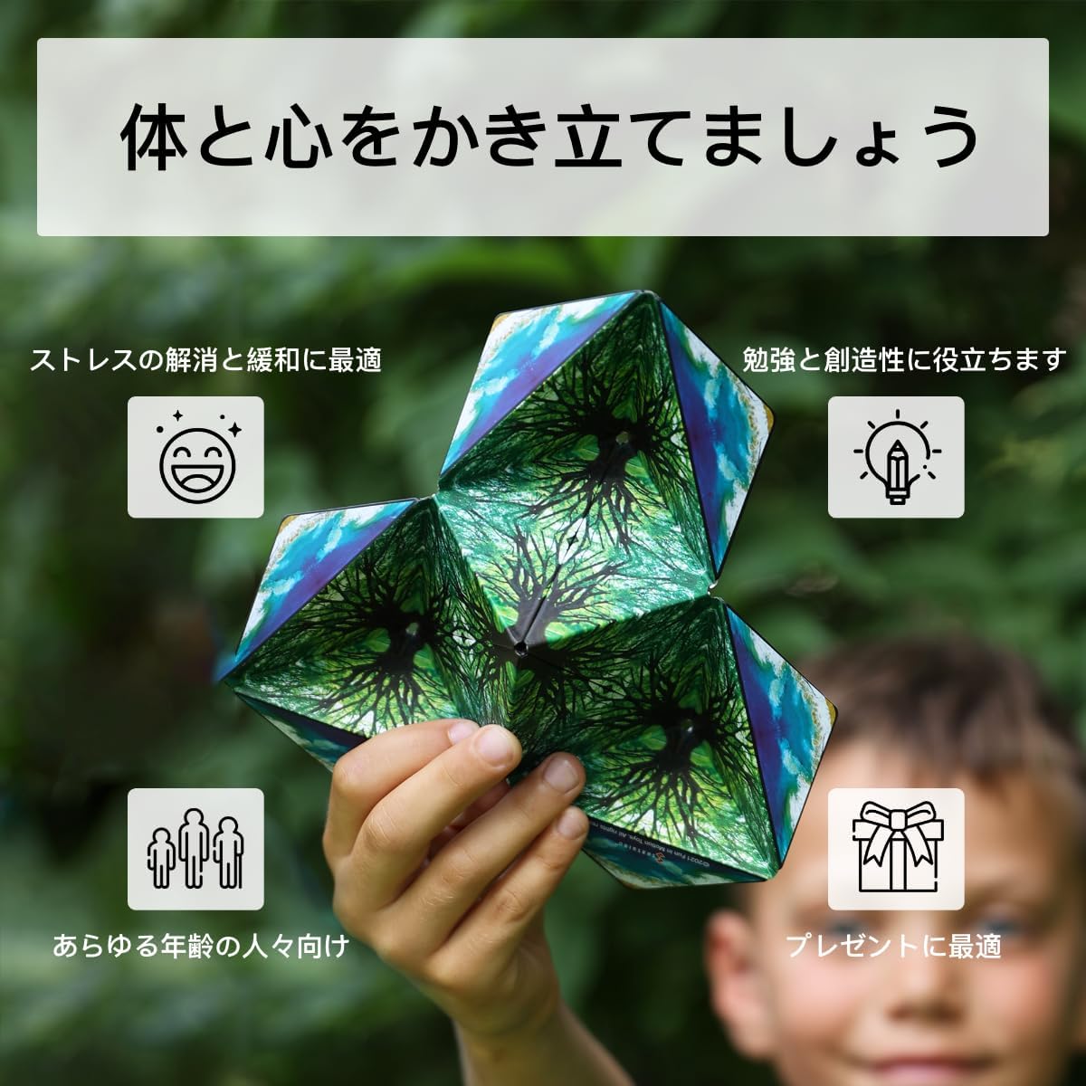SHASHIBOシェイプシフトボックス - 受賞歴あり、特許取得のフィジェットキューブ、36個のレアアースマグネット搭載 - 70以上の形状に変形します (Earth)