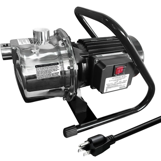 浅井戸ポンプ 水移送ポンプ1HP 自吸式 18GPM 1200GPH  電動ウォーターポンプ ブラケット付き(115V/60Hz)