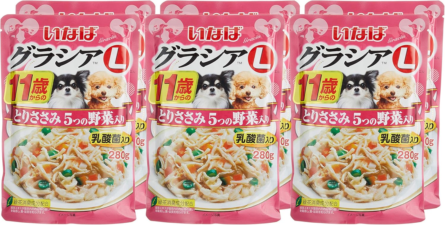 いなば グラシアL 11歳からのとりささみ 5つの野菜入り 280g 6個セット