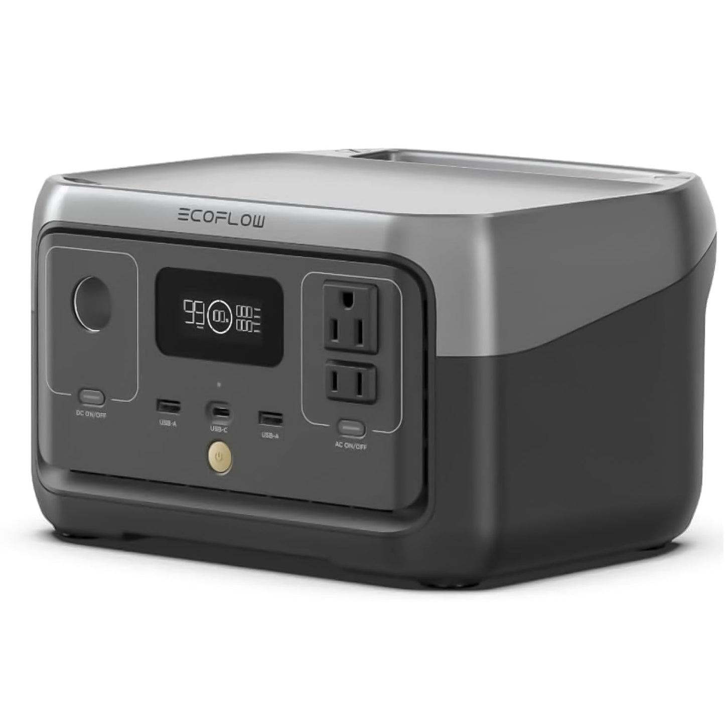 EcoFlow RIVER 2 ポータブル電源 小型軽量 256Wh 60分満充電 リン酸鉄リチウムボータブルバッテリ 長寿命 高耐久 BMS電池保護 純正弦波 アプリ操作 AC(定格300W /サージ600W )スマホ タブレット充電用 キャンプ 車中泊 アウトドア 停電対策 防災グッズ (エコフロー リバー2)
