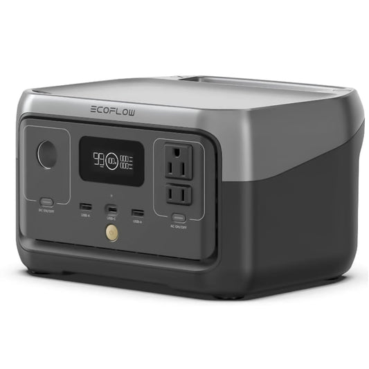 EcoFlow RIVER 2 ポータブル電源 小型軽量 256Wh 60分満充電 リン酸鉄リチウムボータブルバッテリ 長寿命 高耐久 BMS電池保護 純正弦波 アプリ操作 AC(定格300W /サージ600W )スマホ タブレット充電用 キャンプ 車中泊 アウトドア 停電対策 防災グッズ (エコフロー リバー2)