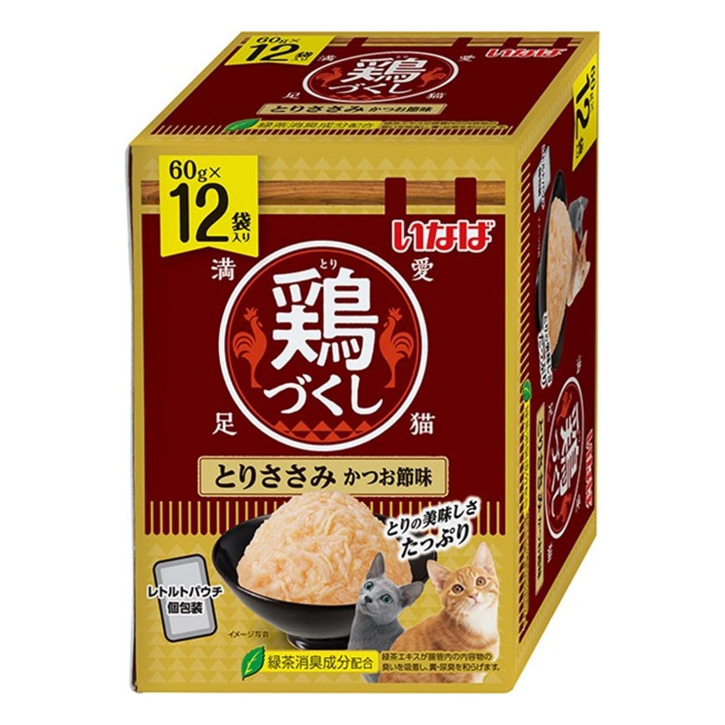いなば 鶏づくし かつお節味 60g×12袋 チキン 猫