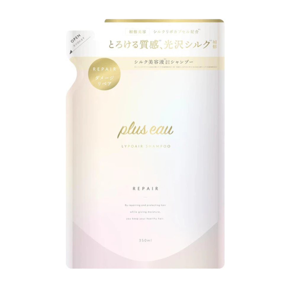 plus eau プリュスオー シャンプー リポア しっとり 詰替え用 単品 350ml ホワイトフローラル&ペアーの香り