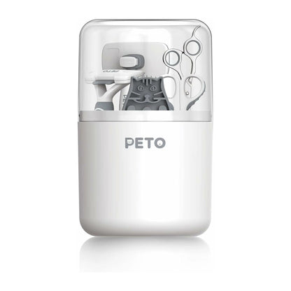 PETO(ペト) 短毛用グルーミング5点セット (カーブ毛抜きブラシ・毛抜きブラシ・ワンボタン式ブラシ・つめ切りはさみ・カット用ハサミ)