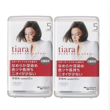 ティアラ 【医薬部外品】 クリームヘアカラー 5 自然な栗色 2個セット