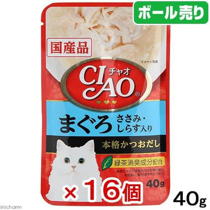 チャオパウチ まぐろ ささみ・しらす入り 40g×16コ