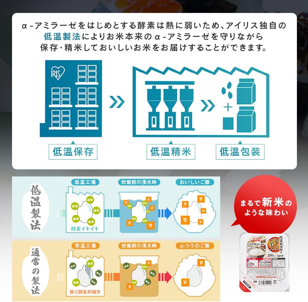 アイリスオーヤマ(IRIS OHYAMA) パックご飯 180g 国産米 100% 低温製法米 非常食 米 レトルト 180g×10個