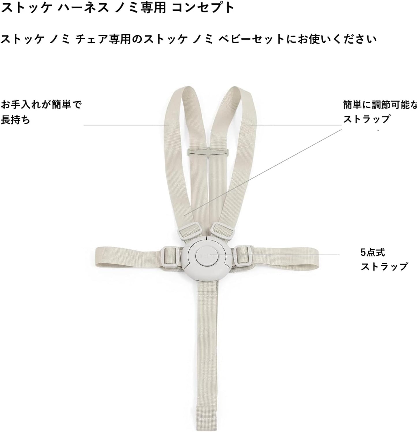 Stokke(ストッケ) ハーネス ノミ専用 ベビーチェア ハイチェア 付属品 赤ちゃん 幼児 安全性 安定 快適 丈夫 正規品 626301