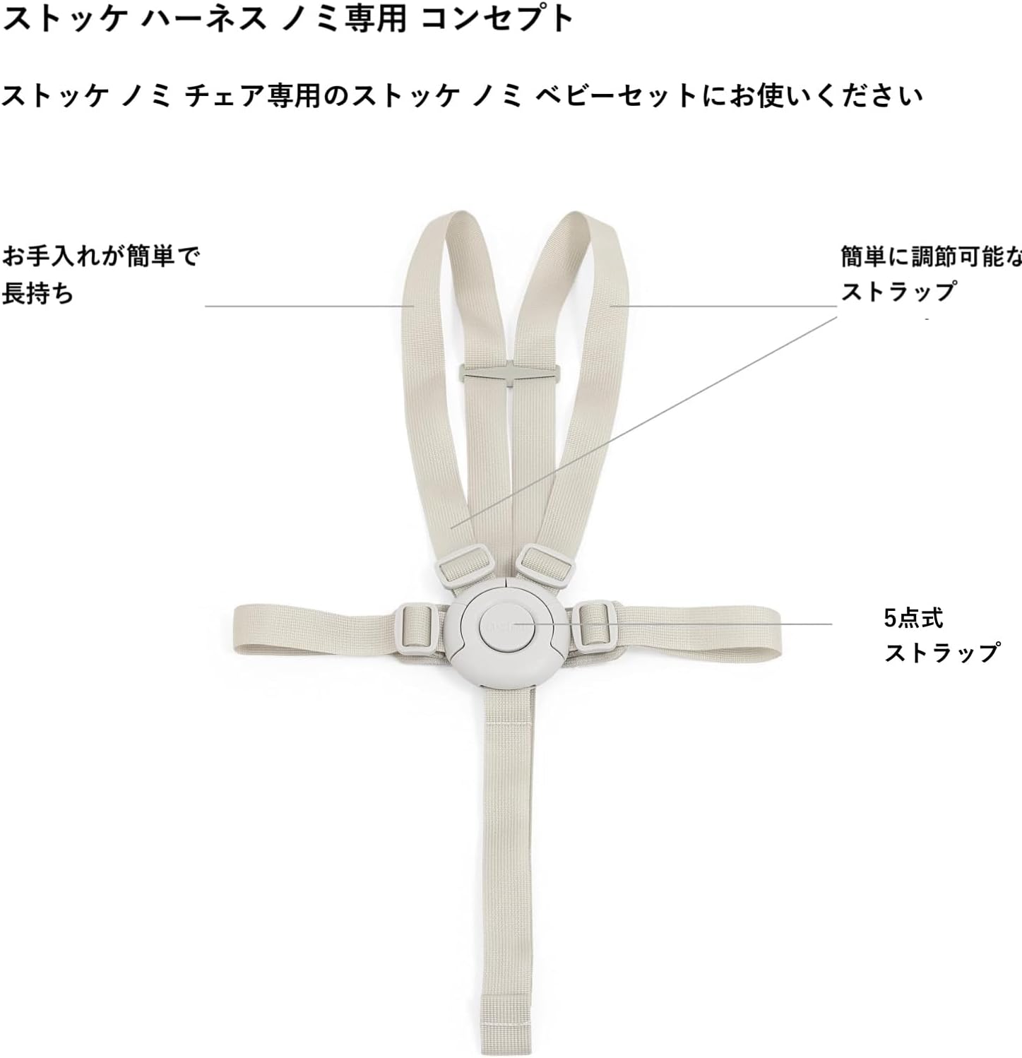 Stokke(ストッケ) ハーネス ノミ専用 ベビーチェア ハイチェア 付属品 赤ちゃん 幼児 安全性 安定 快適 丈夫 正規品 626301