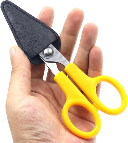 CozyK 万能ハサミ ギザ刃 コンパクト 家庭用 保護キャップ付 電線 布切 牛乳パック切断 ハサミ 全長14cm