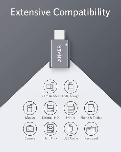 Anker USB-C & USB 3.0 変換アダプタ 2個セット Type C USB-A 最大5Gbps MacBook Pro/MacBook Air/iPad Pro その他 USB-C 端末用
