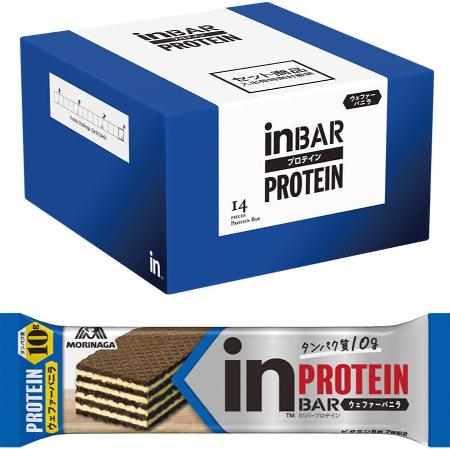 inバー プロテイン バニラ (14本入×1箱) プロテインバー ココアウエファーにバニラクリームのウェファータイプ 高タンパク10g 森永製菓