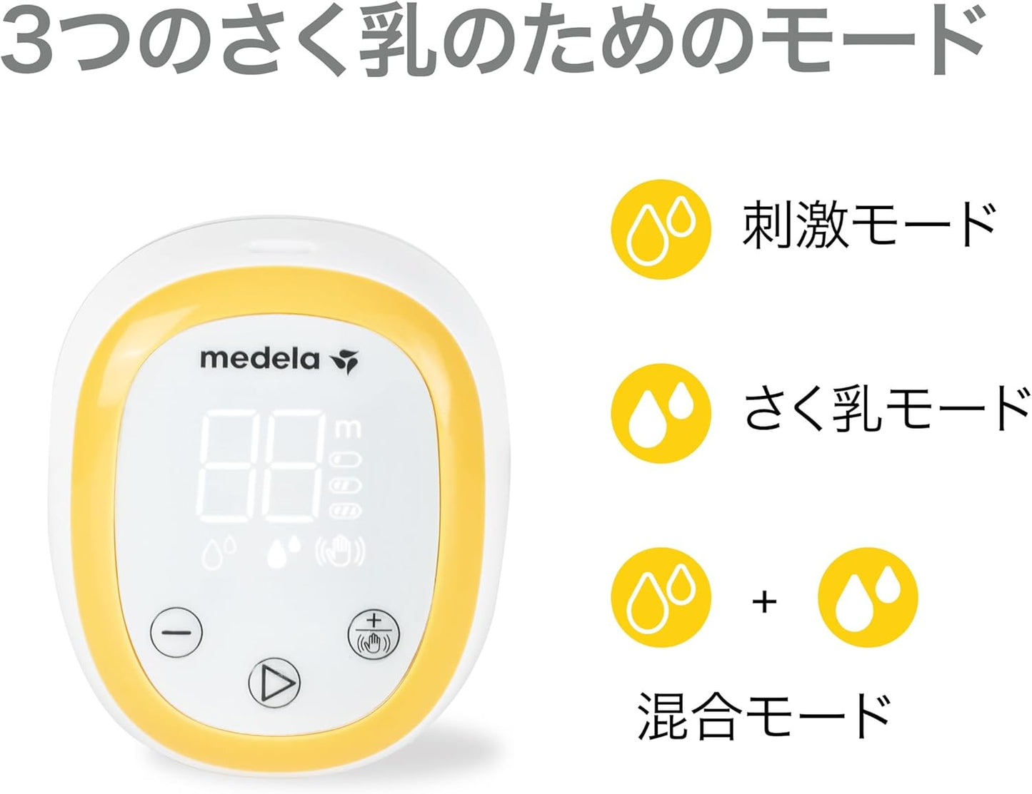 メデラ 電動搾乳機 メデライージー 手軽に自動で搾乳できる電動さく乳器 10段階の吸引圧 食洗器・電子レンジスチーム消毒対応 長時間バッテリー カウントタイマー付き