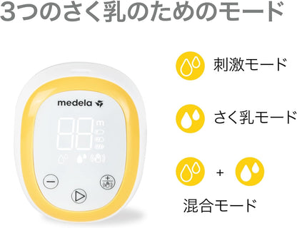 メデラ 電動搾乳機 メデライージー 手軽に自動で搾乳できる電動さく乳器 10段階の吸引圧 食洗器・電子レンジスチーム消毒対応 長時間バッテリー カウントタイマー付き