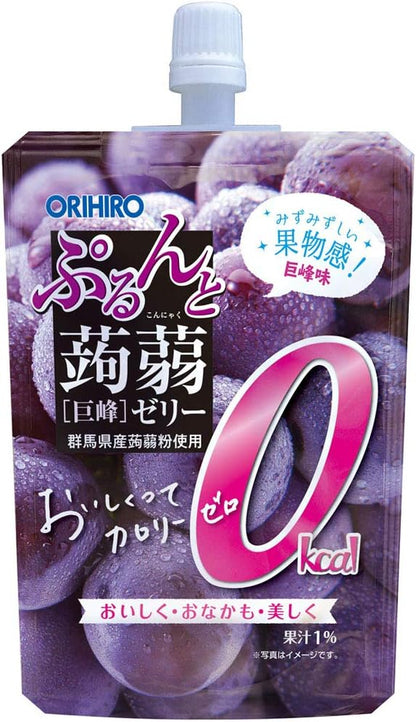 オリヒロ ぷるんと蒟蒻ゼリー カロリーゼロ 巨峰 130g×8個