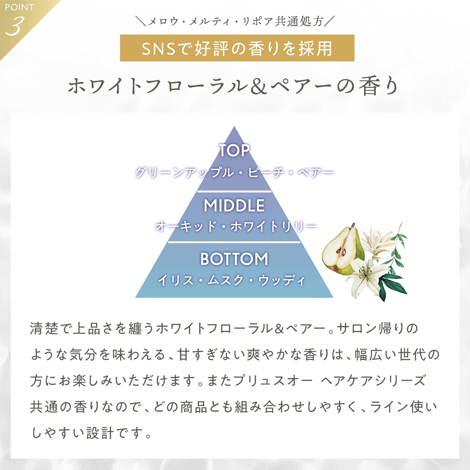 plus eau プリュスオー シャンプー リポア しっとり 詰替え用 単品 350ml ホワイトフローラル&ペアーの香り