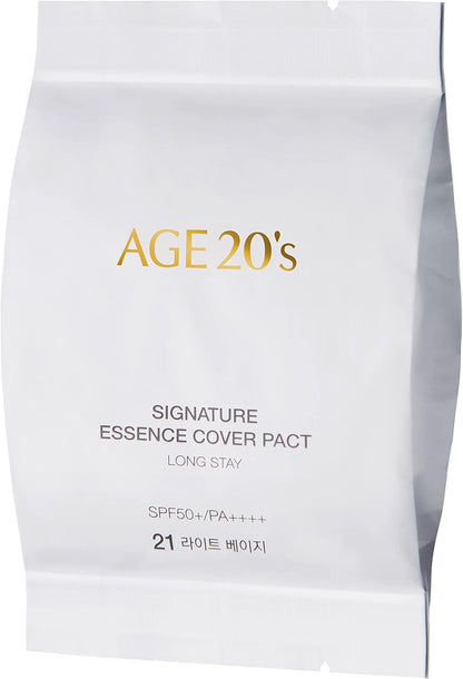 AGE20's公式 リフィル 含み シグネチャ エッセンス ロングステイ 外出用 ファンデーション クッションパクト + リフィル (23 ミディアムベージュ) 14g x 2個