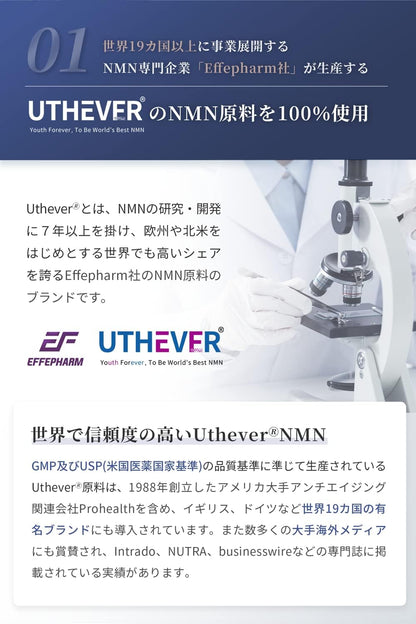 Vitanad+(ビタナッド) NMN サプリメント 7500mg （世界が認めたNMN原料「Uthever」を100％使用） 高純度99.9％以上 国内GMP認定工場製 耐酸性カプセル