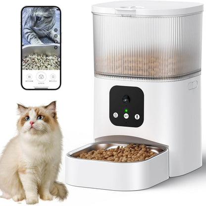 給餌器 猫 犬 ペット給餌機 カメラ付き自動餌やり機 タイマー機能 音声録音 アプリ操作 スマホ遠隔操作 ペット自動給餌器 定時定量 3L 手動給餌可 2WAY給電 お手入れ簡単