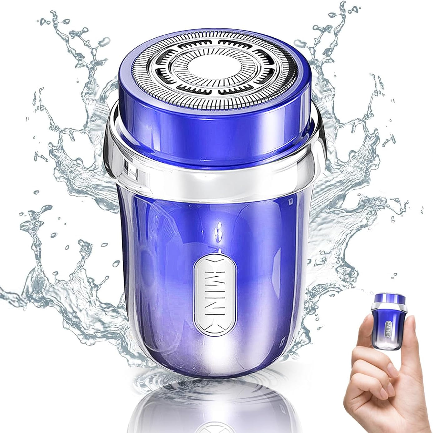 OFFBAIKU メンズシェーバー【超小型 顔自動感応】電気シェーバー 電動髭剃り ひげそり 高速回転式 Type-c充電式 小型 丸洗い可 防水 乾湿両用 自動研磨 軽量 持ち運び便利 出張/旅行