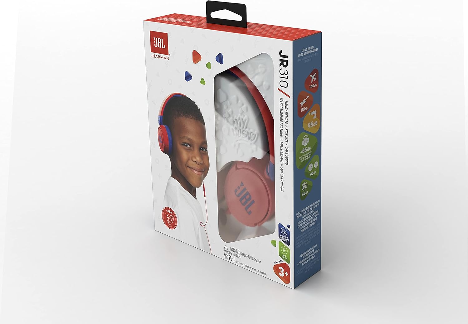 JBL JR310 子供向け ヘッドホン 音量制御機能搭載/カスタマイズシール付属/リモコンマイク付き レッド/ブルー 2021年モデル JBLJR310RED