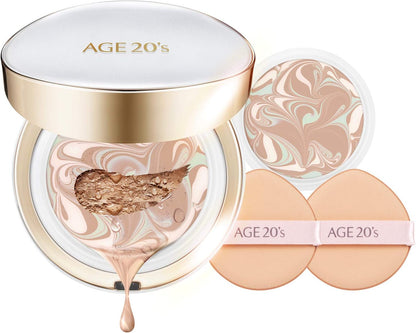 AGE20's公式 リフィル 含み シグネチャ エッセンス ロングステイ 外出用 ファンデーション クッションパクト + リフィル (23 ミディアムベージュ) 14g x 2個