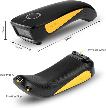 NETUM C750バーコードスキャナー 2次元 Bluetoothワイヤレス1D 2D QRミニUSBバーコードリーダープリントデジタルスキャナーポータブルPCラップトップスマートフォンAndroidタブレット