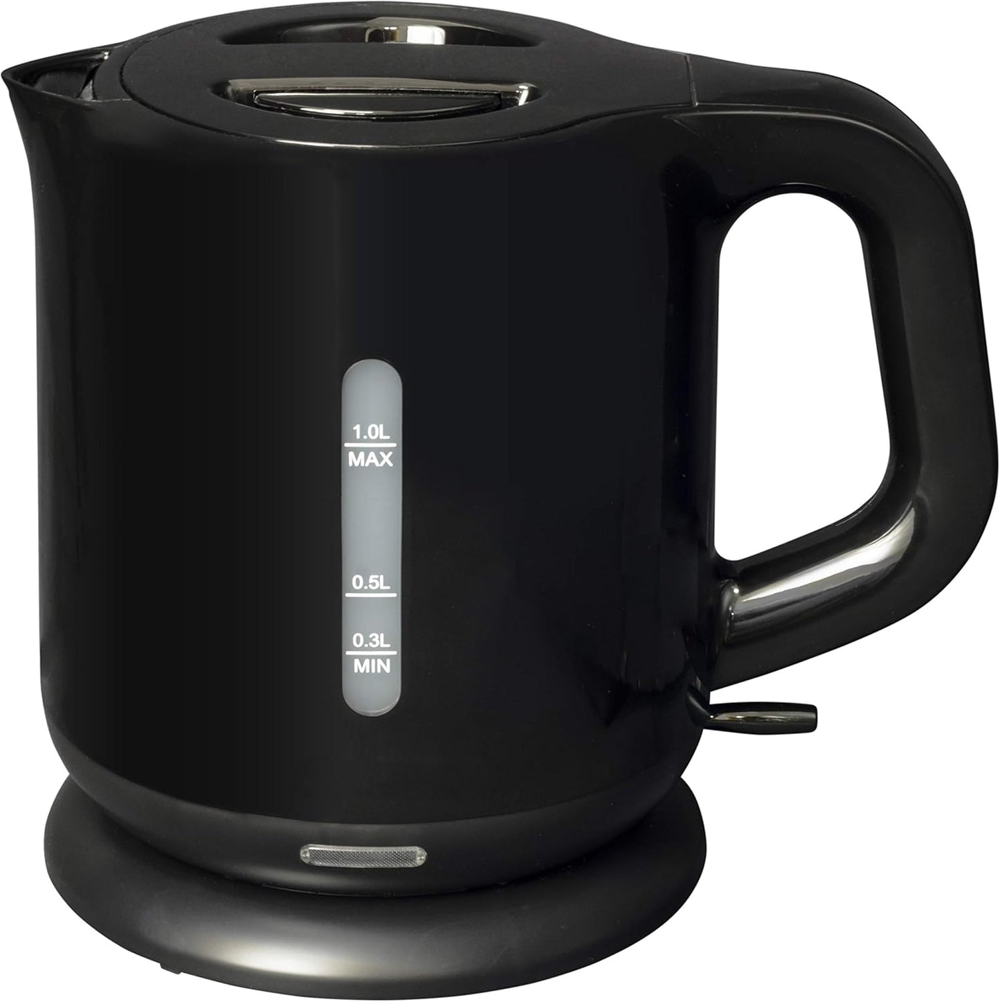 [山善] 電気ケトル 電気ポット 1.0L 一人暮らし 二人暮らし コンパクト 沸騰自動OFF機能付き ワンタッチ操作 ブラック DKE-100(B)