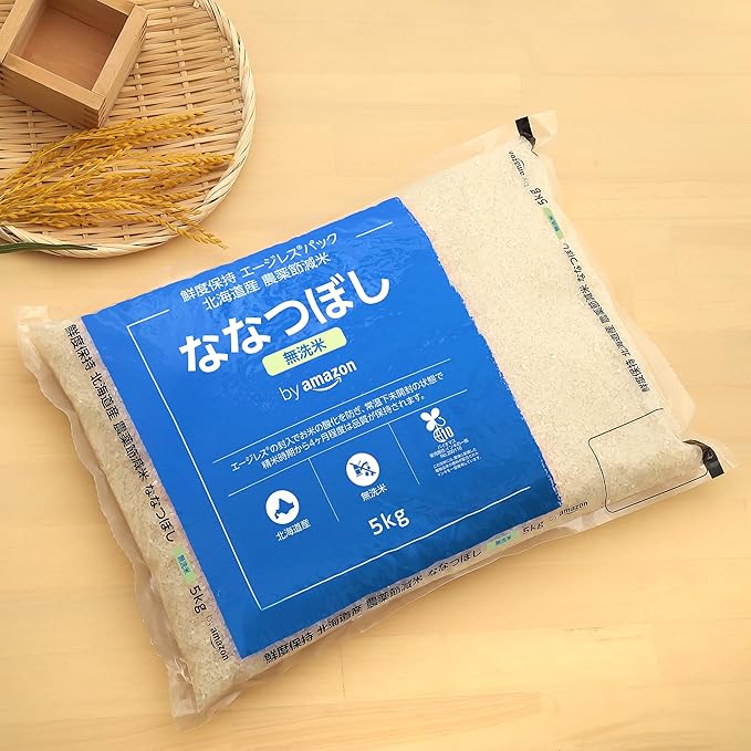 【精米】 北海道産 鮮度保持 無洗米 ななつぼし 5kg 農薬節減米 令和6年産 (Happy Belly)