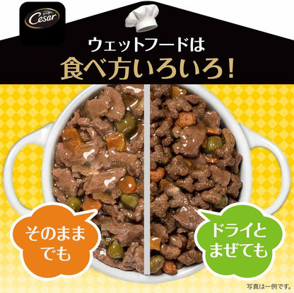 シーザー ドッグフード おうちレシピ やわらかチキン チーズ&野菜入り 100g×24個(まとめ買い)