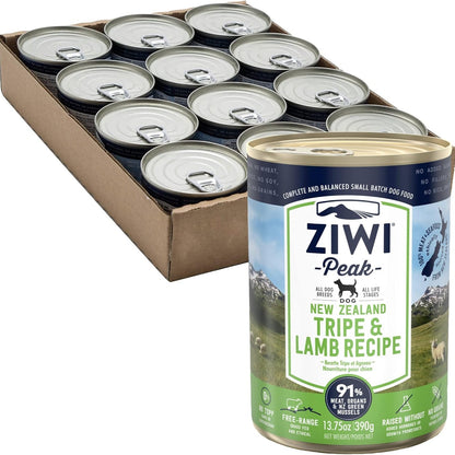 ジウィピーク (ZIWI Peak) 缶詰 トライプ&ラム (犬用) 390g×12缶 (ケース販売)