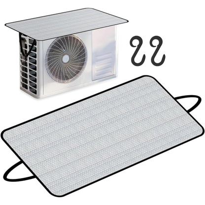 エアコン室外機 1枚 カバー 室外機 日除け 室外機遮熱シート(約47×95cm) 簡単脱着 2枚プラスチックS字フックアルミフィルム