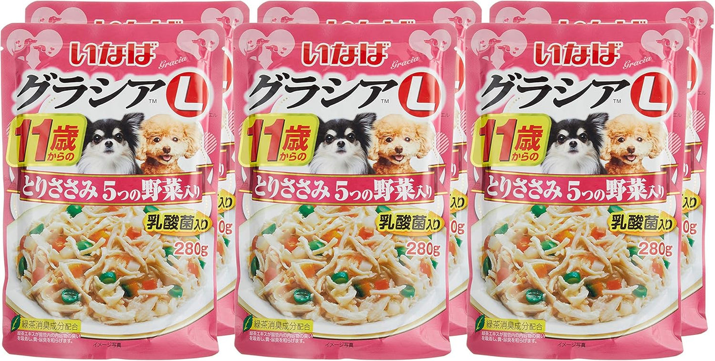 いなば グラシアL 11歳からのとりささみ 5つの野菜入り 280g 6個セット