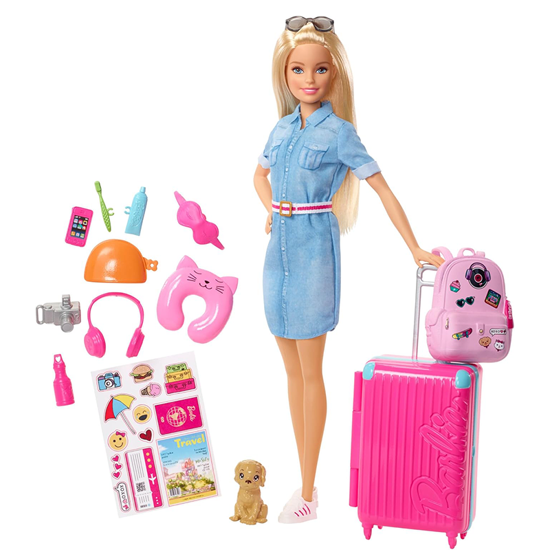 バービー(Barbie) バービー ドリームハウスアドベンチャー ピンクのりょこうセット きせかえ人形・ハウス ままごと・ごっこ遊び 3歳から ブルー