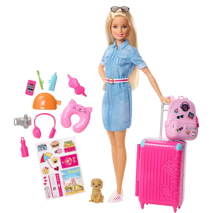 バービー(Barbie) バービー ドリームハウスアドベンチャー ピンクのりょこうセット きせかえ人形・ハウス ままごと・ごっこ遊び 3歳から ブルー