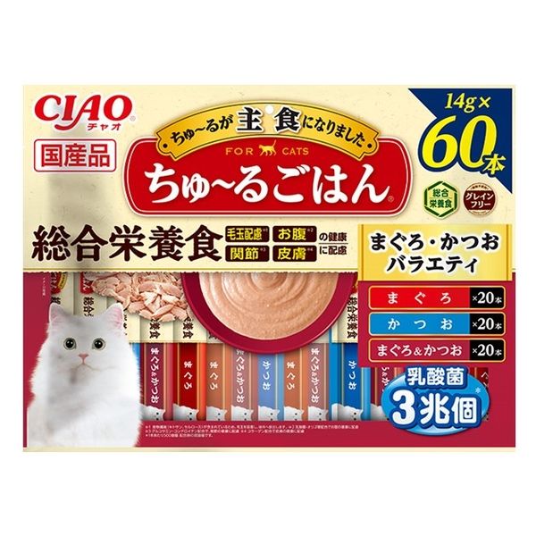 チャオ (CIAO) ちゅ~るごはん まぐろ・かつおバラエティ 14g×60本 猫用おやつ