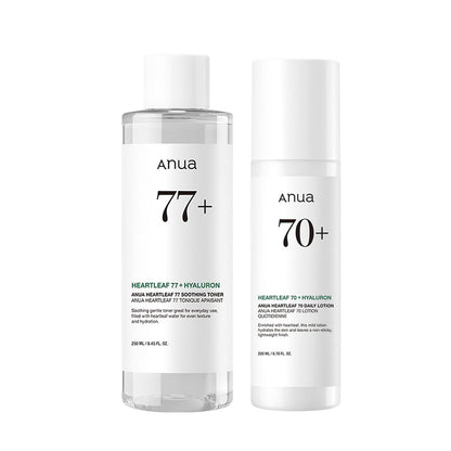 ANUA(アヌア)ドクダミスージング2STEPセット(化粧水＋乳液) ゆらぎ肌スージングケアセット 水分保湿 オールインワン しっとり化粧水 水分感たっぷり 水分保湿 オイリー混合肌 脂性肌 スキンケアセット 韓国コスメ