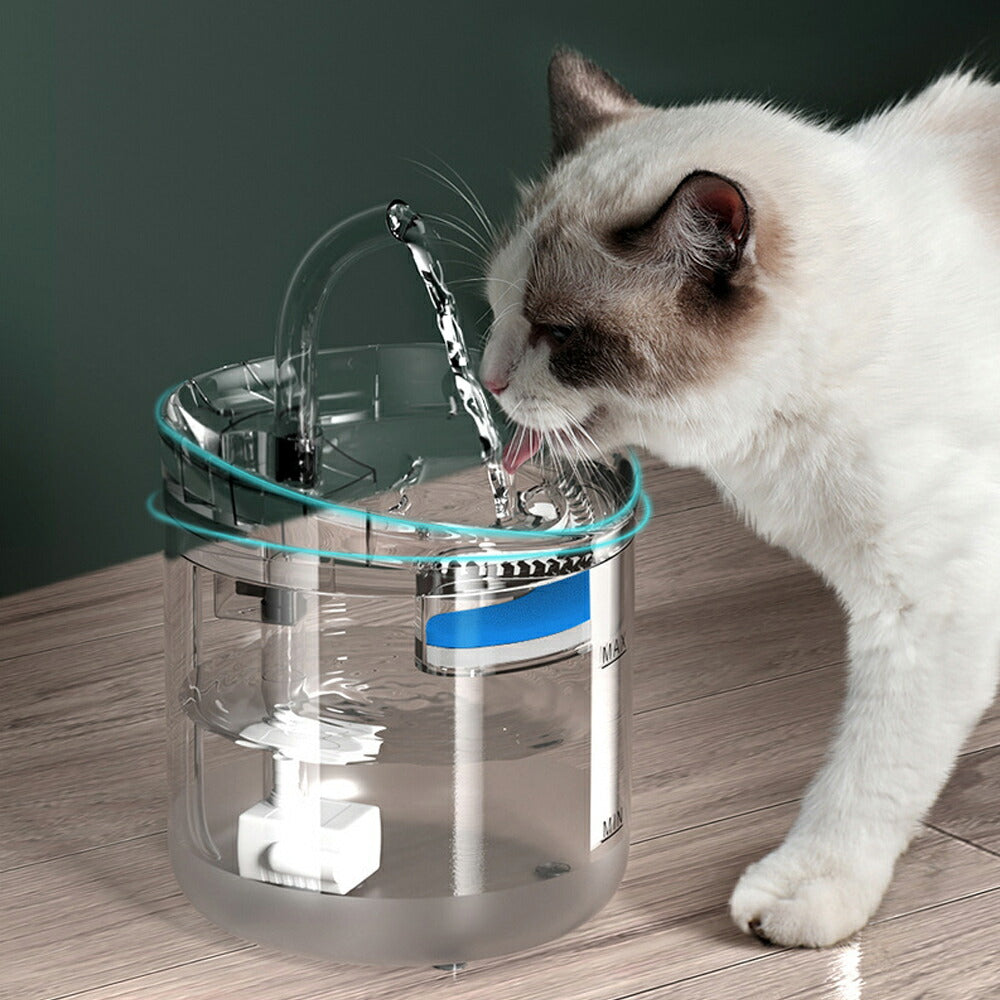 【2WAY自動給水器】自動給水器 猫 犬 水飲み器 蛇口式 1.8Ｌ 猫/中小犬用 小鳥 給水 給水器 給餌 食器 水 自動 交換 イヌ いぬ ネコ用 ねこ用 循環式 水飲み機 給水機 自動給水器 活性炭フィルター イオン交換樹脂 ペット