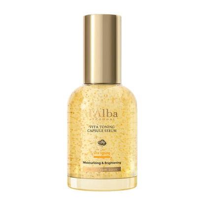 ダルバ(d'Alba) ビタトーニングカプセルセラム - 美白・くすみ・メラニン・しみ・そば ナイアシンアミド・ビタミンC ・グルタチオンセラム 美容液 アンプル エイジング 保湿 潤い 乾燥肌 敏感肌 しっとり スキンケア 重ね使い可能 ヴィーガン (セラム 50ml)