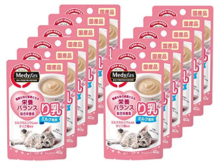 メディファス ウェット キャットフード 子ねこ り乳 ミルク風味 【総合栄養食/下部尿路/国産】 40gｘ12 (まとめ買い)